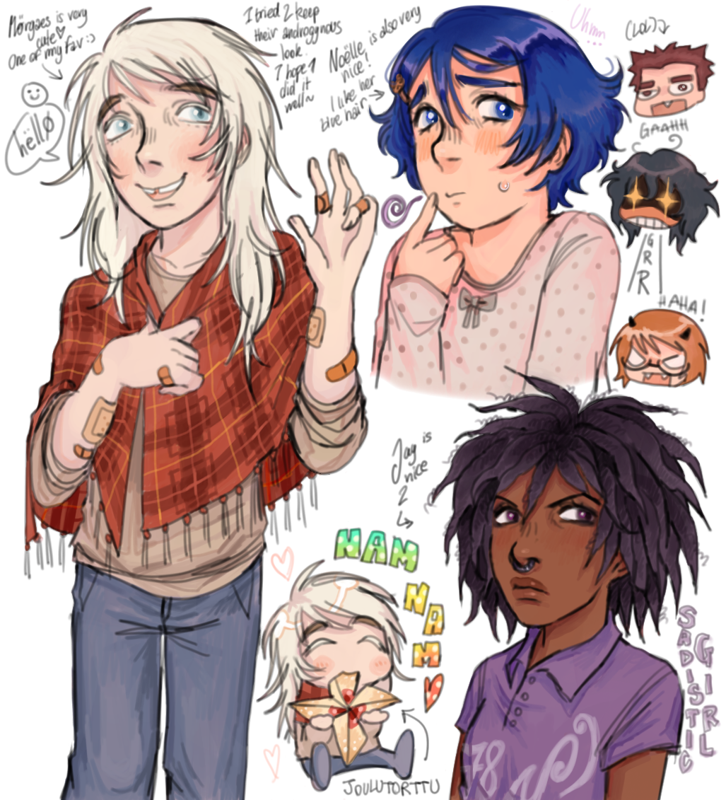 A few of Funnyfish(f)art's original creations... I like some of them so I've decided to draaw them. I don't know if she have an account on here, or outside of Pinterest, so I'll just post them here. :)