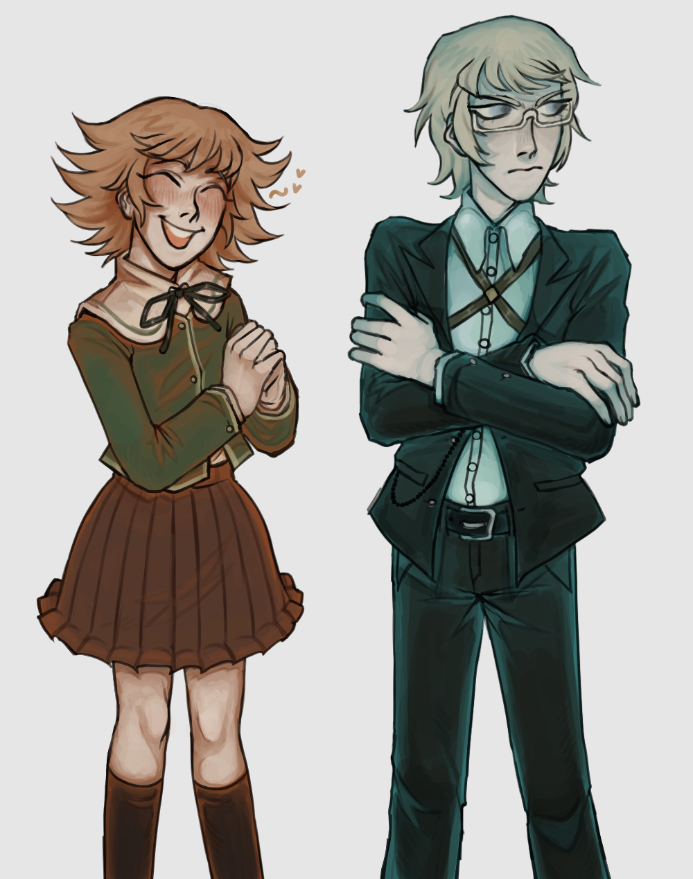 I like Chihiro and I hate Togami. I did not meant to draw them together (bad combo) but the deed was done,so...