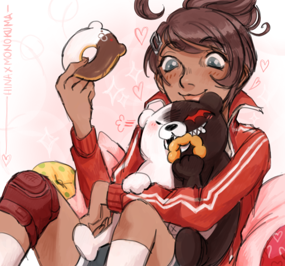 Dangan odd ship (3/?) : Aoi x Monokuma. The bear might be murderous, but the sweetness of the donuts is stronger lol