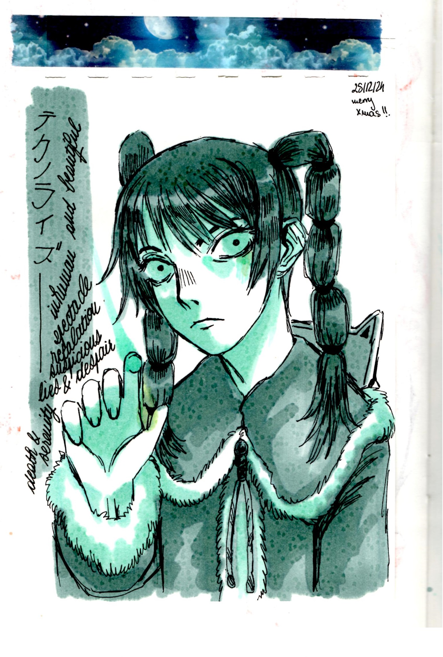 my second attempt to draw Ran (；☉_☉) I think the problem is the paper, need to find appropriate paper for alcohol markers